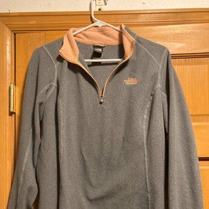 Gray North Face Fleece 1/4-Zip Jacket Size Large